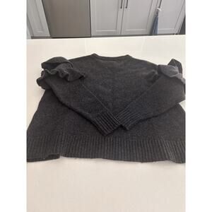 Cinq A Sept 5a Ruffle Sleeve Sweater Medium Charcoal